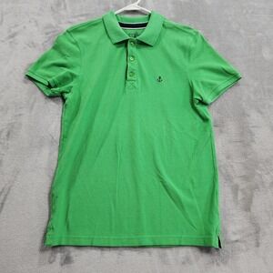 Collezione Polo Shirt Mens M Light Green Anchor Logo Nautical Short Sleeve